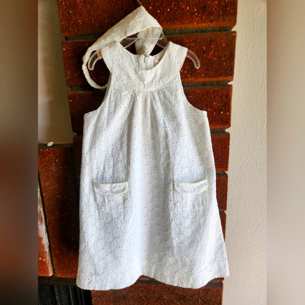 White Eyelet Kids Dress EUC